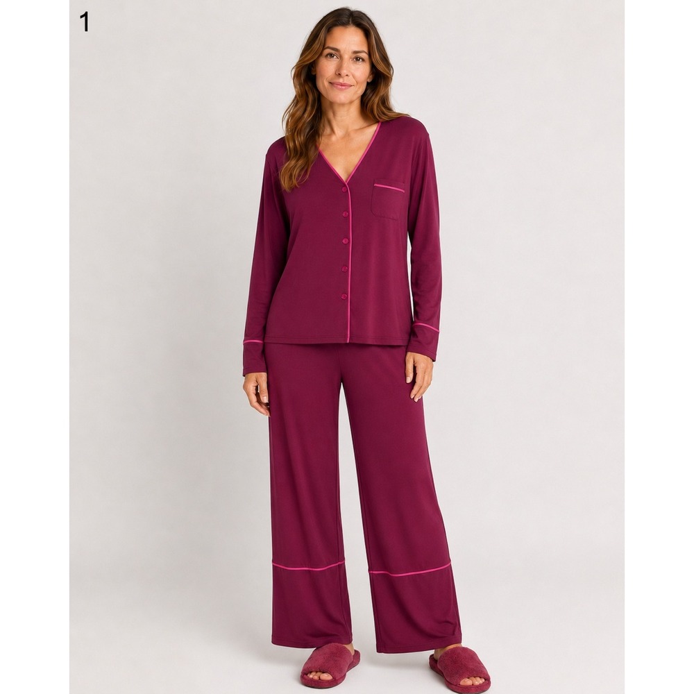 Summersalt Women's L Pink Pajama Set Sleepwear Lounge Recycled Polyester NEW‎